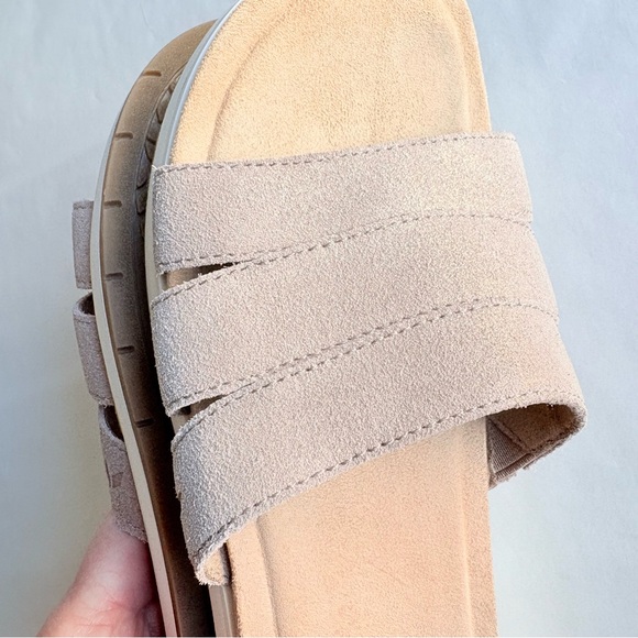 Koolaburra UGG Maerin Nude Metallic Suede Slip-On Slide Womens Comfort Sandals 8 - Picture 10 of 14
